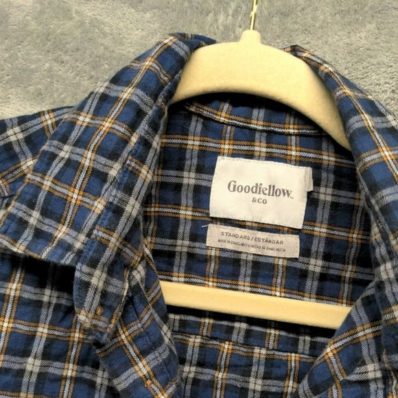 🍑GOODFELLOW Men Shirt Fall Button-Up Pocket Casual Plaid MEDIUM - Picture 4 of 11